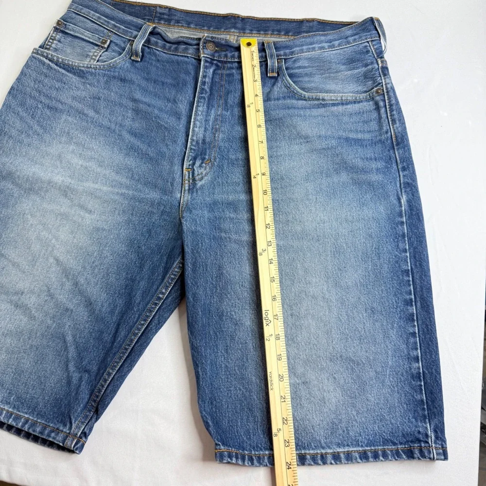Levis 569 Loose Straight Mens Denim Shorts W38 Blue Medium Wash Baggy Jorts